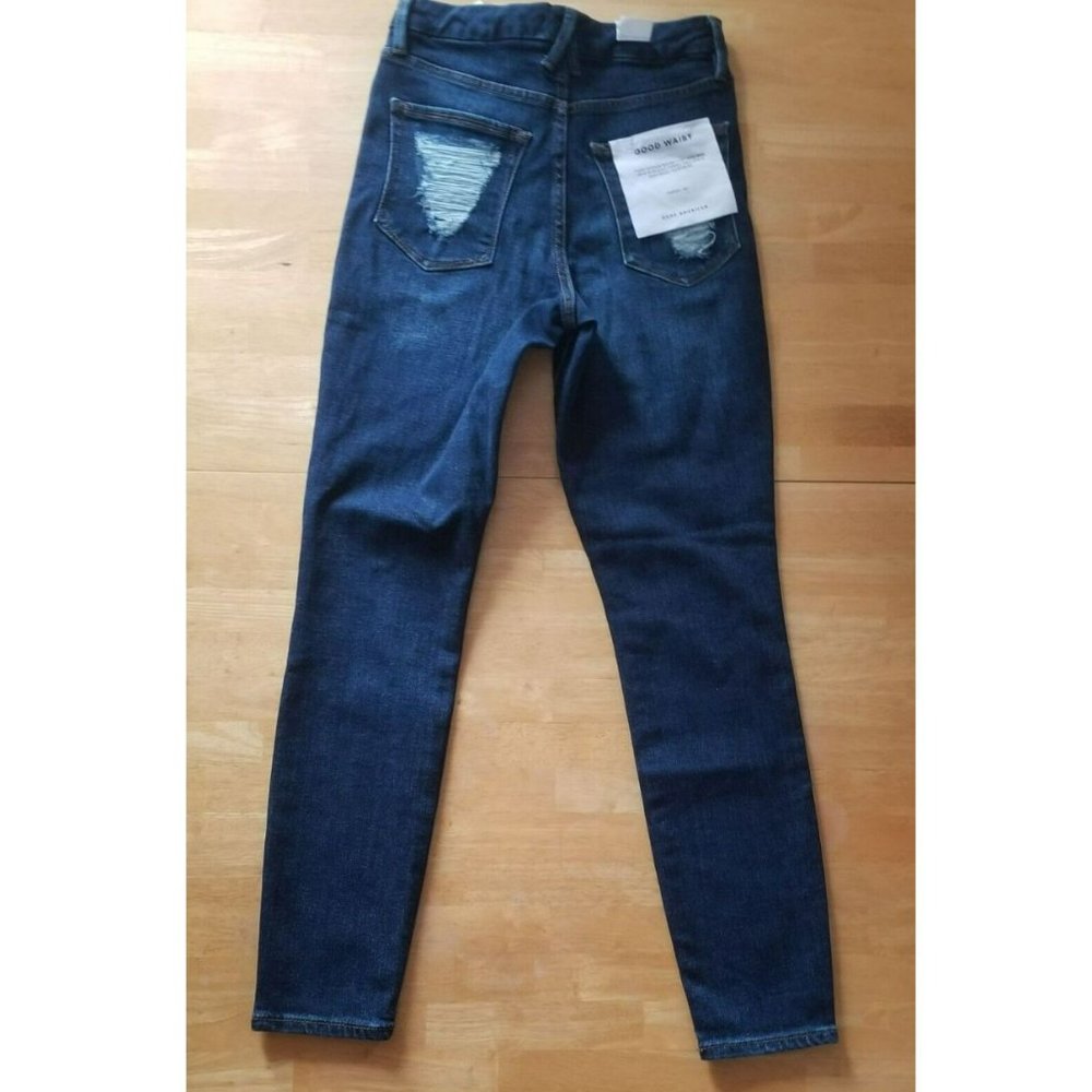 Good American Good Waist Chewed Back Pockets Jeans - Picture 3 of 16